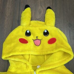 Yellow Pikachu Zipper Onesie Costume Size 13/14 Youth